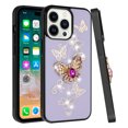 thumbnail image 3 of For Apple iPhone 11 (XI6.1) SPLENDID Diamond Glitter Ornaments Engraving Case Cover - Garden Butterflies Purple, 3 of 3