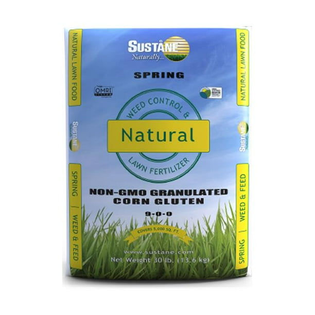 Sustane Natural Fertilizer S96 80601131x 30 Lbs Spring Weed Feed 9 0 0 Granular Corn Gluten Meal Walmart Com