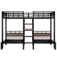 thumbnail image 6 of Queen/Twin/Twin Triple Bunk Bed, Kids/Teens Metal Bed Frame with Multi-functional Storage Stairs, Accent Two-Tone Platform Bed, 6 of 10
