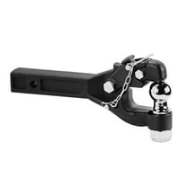 Pintle Hitch 2 Inch Receiver, 16000 lbs Capacity - 2.5-3 Inch Lunette Ring Towing Hook for Trucks, Trailers, SUVs