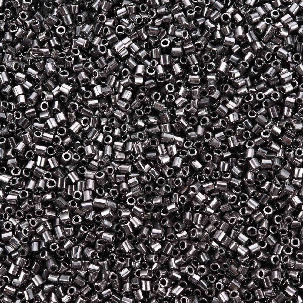 1pound Glass Beads Metallic Colours Gray 2.5~3x2mm Hole: 0.9mm about 15000pcs/pound