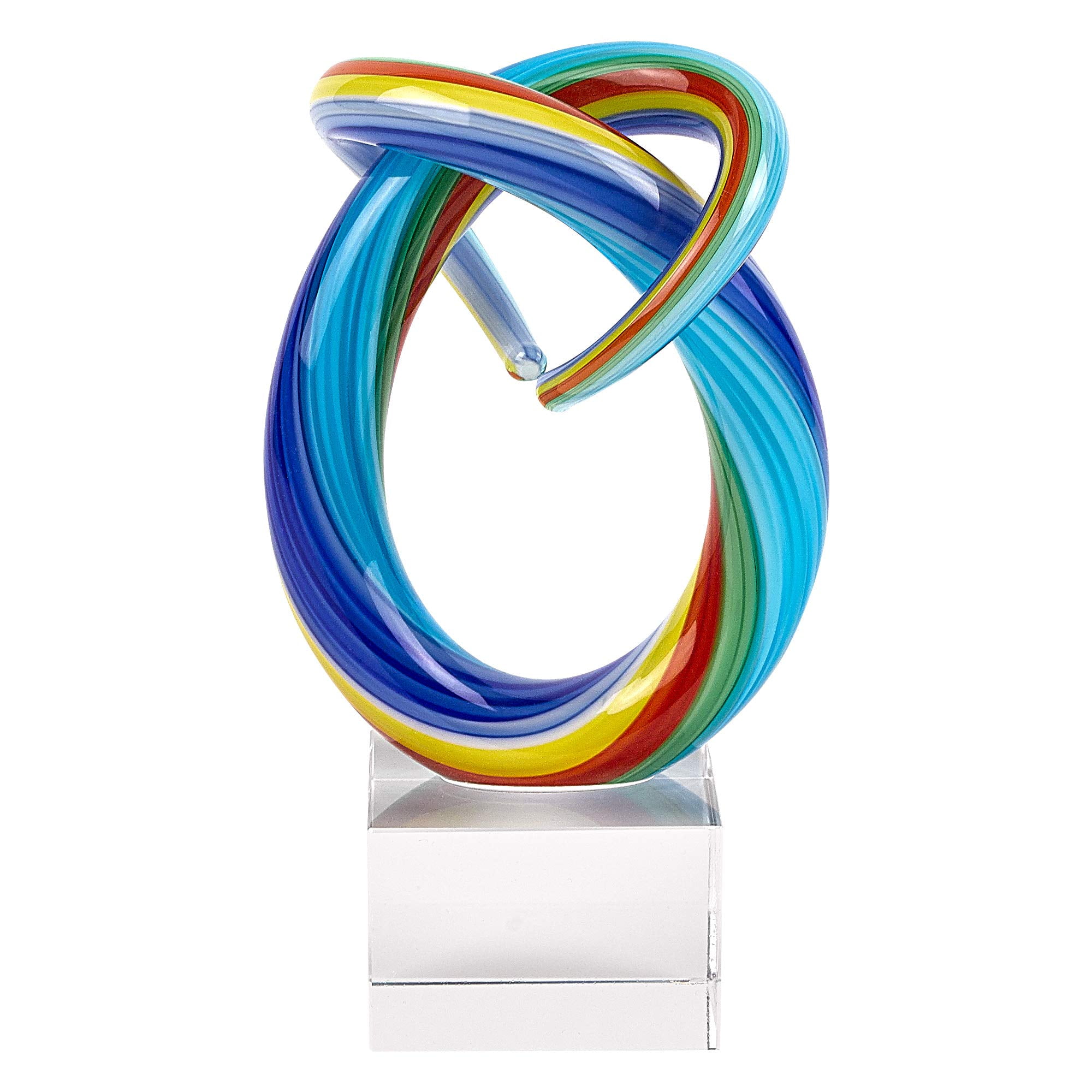 Elegant and Modern Murano Style Art Glass Colorful Centerpiece for Home