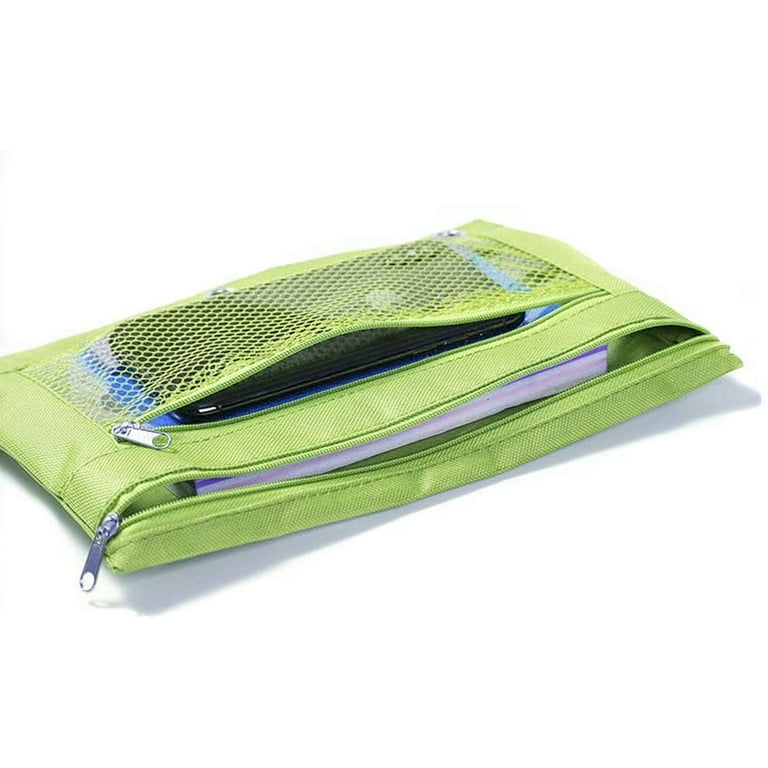 Bazic 3 Ring Pencil Pouch, Clear Window, Classic Color, 24-Pack