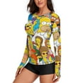 thumbnail image 2 of Simpsons Women's Sunscreen Shirt Long Sleeve Workout Tops Crewneck Soft Comfy Tees Casual T-Shirt 2XL, 2 of 7
