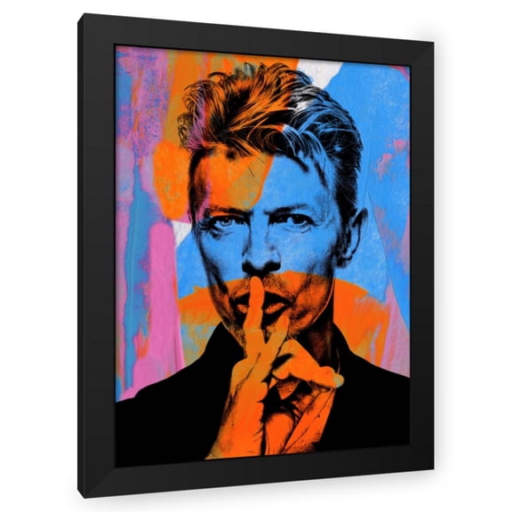 Stephen Chambers 19x24 Black Modern Wood Framed Wall Art Titled - David Bowie Brightcolors