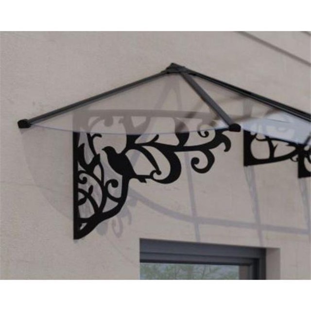 Palram-Canopia HG9595 11 x 3 Pi. Lily 3154 Kit d'Auvent, Noir & Transparent