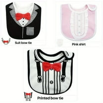 Baby Bibs 3 Pack, Gentleman Tuxedo & Suit Design, Soft Cotton, Snap Closure, Absorbent for Drooling