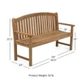 thumbnail image 3 of Ash & Ember Solstice 5 FT Grade A Teak Outdoor Bench, Weather Resistant Outdoor Furniture, Outdoor Patio Furniture with Bow Back Design & Contoured for Comfort, Porch Bench Seats 2 People, 3 of 6