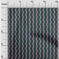 thumbnail image 2 of oneOone Cotton Poplin Teal Green Fabric Stripe Vertical Wavy Stripes Craft Projects Decor Fabric Printed By The Yard 42 Inch Wide, 2 of 4