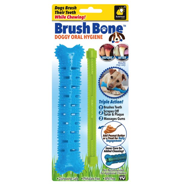Brush Bone Toothbrush Plaque And Tartar Remover For Teeth Works 3 Ways To Clean While They Play Walmart Com