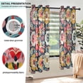 thumbnail image 3 of Yayeee Window Curtains Light Filtering 63"x52" Grommet Panel Pair Home Living Room Decor, Colorful Floral Pattern, 3 of 7