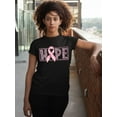 thumbnail image 3 of Breast Cancer Support Hope Pink Ribbon Women's T-shirt, L, Black, 3 of 5