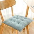 thumbnail image 4 of Cinvoph 16"x16" Thickened Chair Cushions Solid Color Velvet Seat Cushion for Dining Chairs Non-Slip Plush Luxurious Washable Seat Pad, Soft Cozy for Kitchen Home Office Decor, Light Blue, 4 of 6
