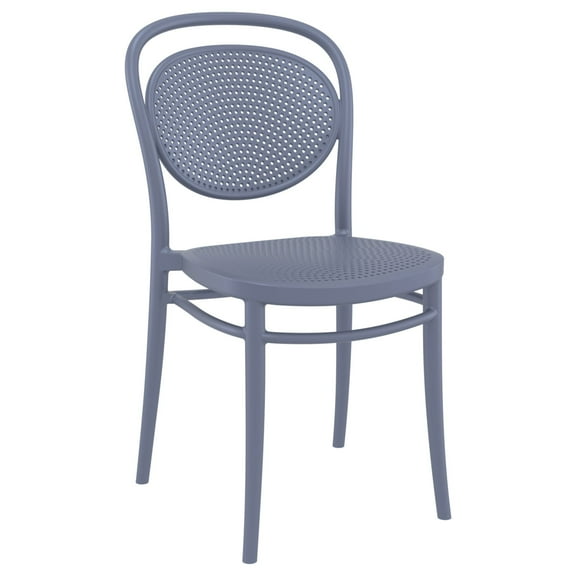 Luxury Commercial Living 33.5" Gray Stackable Outdoor Patio Armless Chair