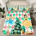 thumbnail image 2 of Manfei Princess Fairy Elf Twin Sheet Sets, Christmas Buffalo Plaid Twin Fitted Sheet, Cartoon Xmas Tree Flat Sheet, Luxury Bedroom Decor, 3 Pieces, 2 of 7