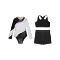 thumbnail image 3 of iiniim Girls 3 Piece Gymnastics Outfit Dance Bodysuit Dancewear Tank Ballet Unitards White 12, 3 of 6