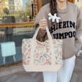 thumbnail image 3 of Bolso de mano floral acolchado para mujer Bolso elegante Patchwork suave para viajes al aire libre, 3 of 6