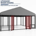 thumbnail image 2 of Sweecci 10x14FT Heavy Duty Outdoor Dog Kennel, Double Door Metal Dog Cage with 360° Feeding Door, Waterproof Roof, Secure Playpen for Large Dogs & Small Pets, Easy Assembly, 2 of 9