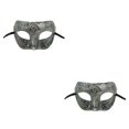 thumbnail image 1 of Qarigey Media cara Accesorios antiguos Disfraces de disfraces Accesorios tallados Mardi Gras Fiesta Rendimiento Halloween plata antigua plata antigua 2piezas Qarigey CBP372964, 1 of 6