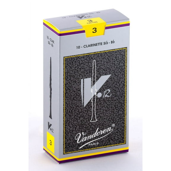 Vandoren Bb Clarinet V.12 Reeds Strength #3; Box of 10