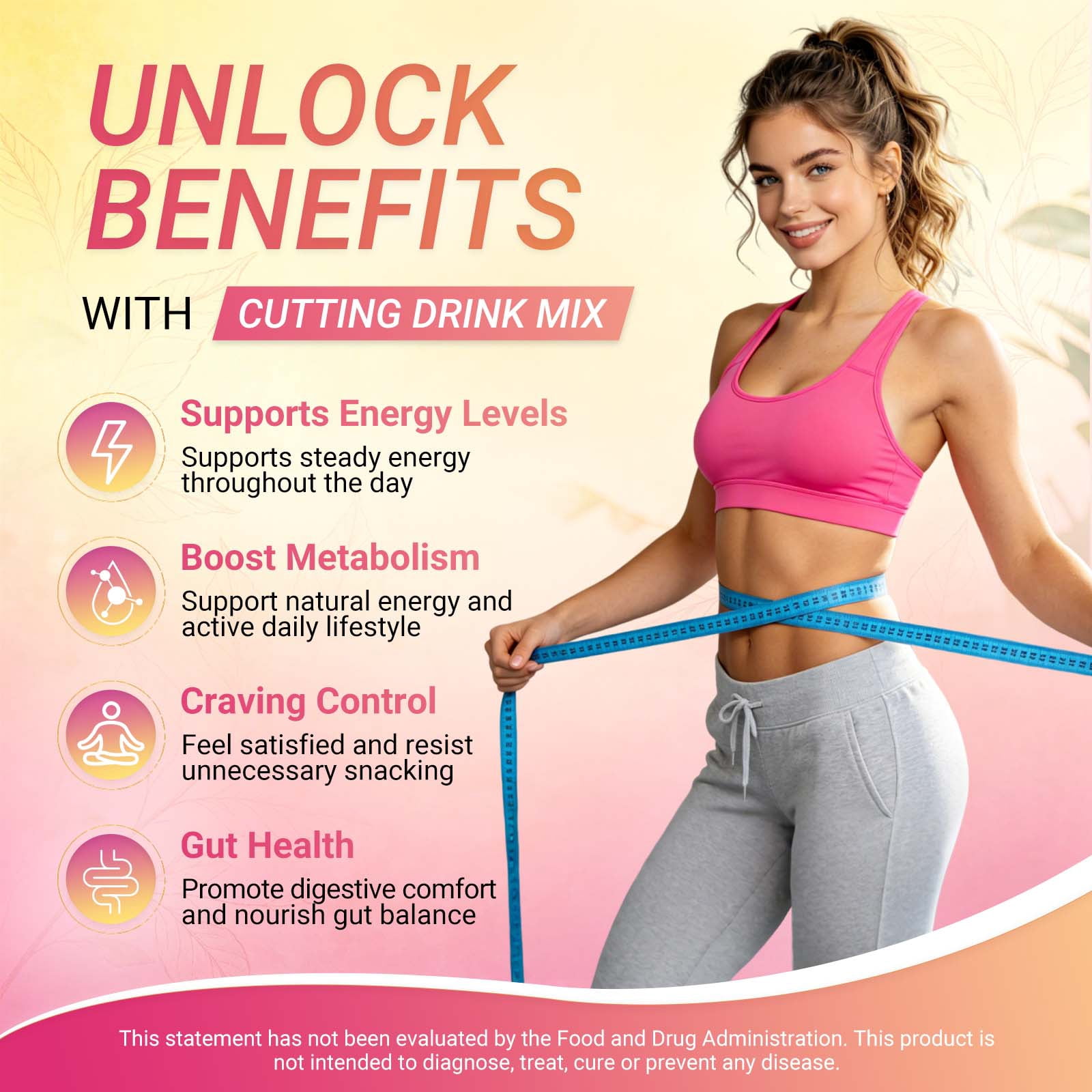 Cutting Mix Drink - with Berberine, Chromium, Yerba Mate & 5-HTP - Supports Satiety, Energy & Gut Health, Promote Metabolism -Strawberry Acai - 30 Sticks