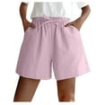 thumbnail image 2 of Awdenio Women's Shorts Plus Size Fashion Women Summer Pocket Solid Casual Elastic High Waist Workout Shorts, 2 of 4