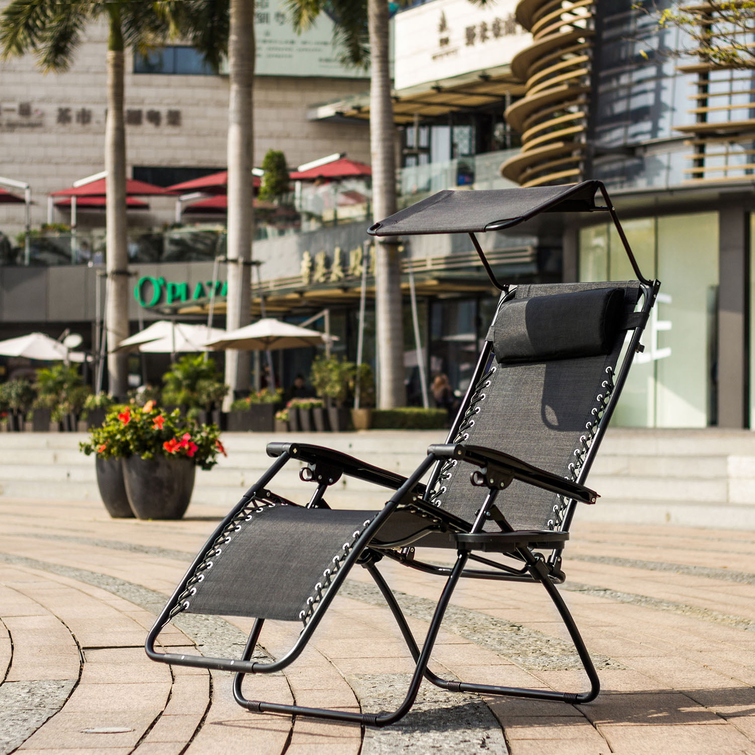 Modern Folding Lounge Chair With Canopy for Large Space