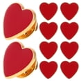 thumbnail image 2 of SHISUYAN 10pcs Heart Brooch Pins for Decoration Safe Zinc Alloy Red Color Lightweight Durable, 2 of 8