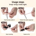 thumbnail image 6 of Silicone Zip Tie, Reusable Zip Tie, Rubber Cable Ties Straps for Wire Management, Elastic Cable Organizer for Home Office Table Desk, 1 Pcs, 4.45x0.39", 6 of 8