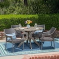 thumbnail image 2 of GDF Studio Pia Outdoor Wicker and Acacia Wood 5 Piece Dining Set, Multibrown and Teak, 2 of 13