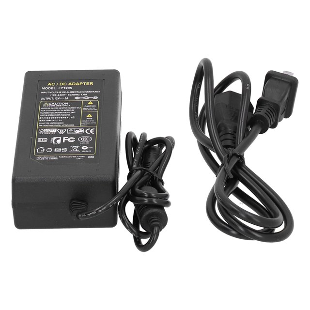 5A Power Adapter AC100‑240V to DC12V US Plug LED Strip Light Power Transformer for Camera TV