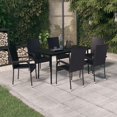 thumbnail image 1 of vidaXL 7 Piece Garden Dining Set Black, 1 of 5