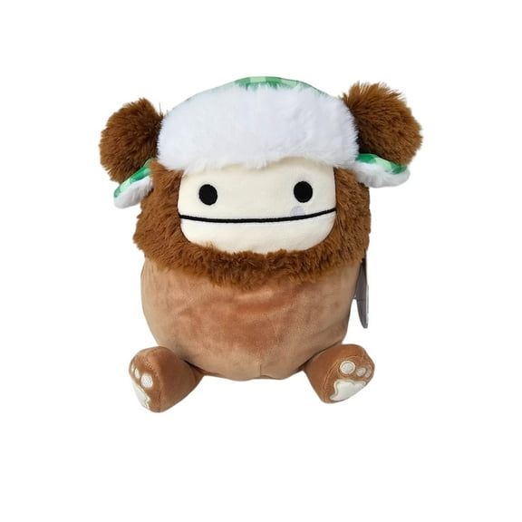Squishmallows Official Kellytoys Plush 7.5 Inch Benny the Brown Bigfoot With Trapper Hat Christmas Edition