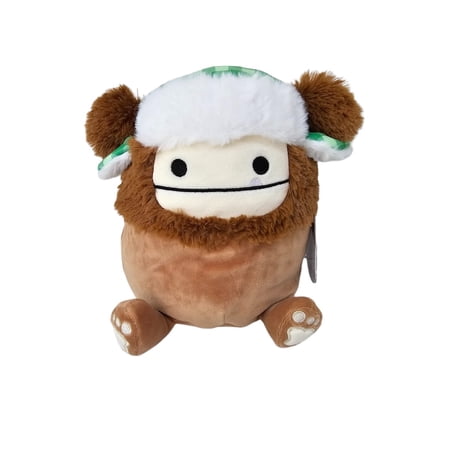 Squishmallows Official Kellytoys Plush 7.5 Inch Benny the Brown Bigfoot With Trapper Hat Christmas Edition