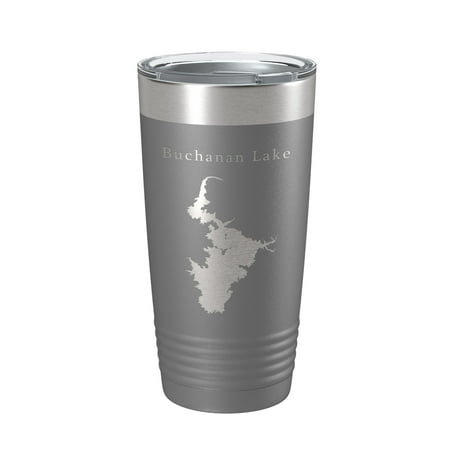 

Buchanan Lake Map Tumbler Travel Mug Insulated Laser Engraved Coffee Cup Texas 20 oz Dark Gray