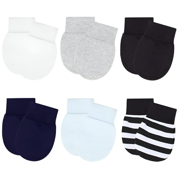 TELOLY 6 Pairs of Baby Anti-Scratch Mittens Comfortable No Scratch Mittens Warm Keeping Newborn Gloves Newborn Mittens No Scratch