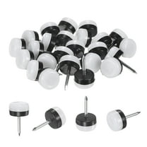 Uxcell 24-Pack Furniture Sliders, 0.6" Nail-on Chair Leg Protectors for Hardwood Floors/Table/Chair/Wooden Floors [White]