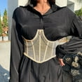 thumbnail image 4 of Yanyanz Belts for Women, Lace Corset Belt Waist Corset Top Women Mesh Open Cup Boned Bustier Underbust Corset Waist Cincher Corset, Fashion Belts Beige M, 4 of 5
