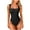 Black, variant on Uaswgudfs Women's Square-Neck One-Piece Swimsuit with Deep Side Slit & Supportive Wide Straps, Ribbed Stretch Fabric Black S