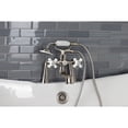 thumbnail image 2 of Kingston Brass KS228PXSN Kingston Three-Handle 2-Hole Deck-Mount Clawfoot Tub Faucet with Hand Shower in Brushed Nickel, 2 of 8