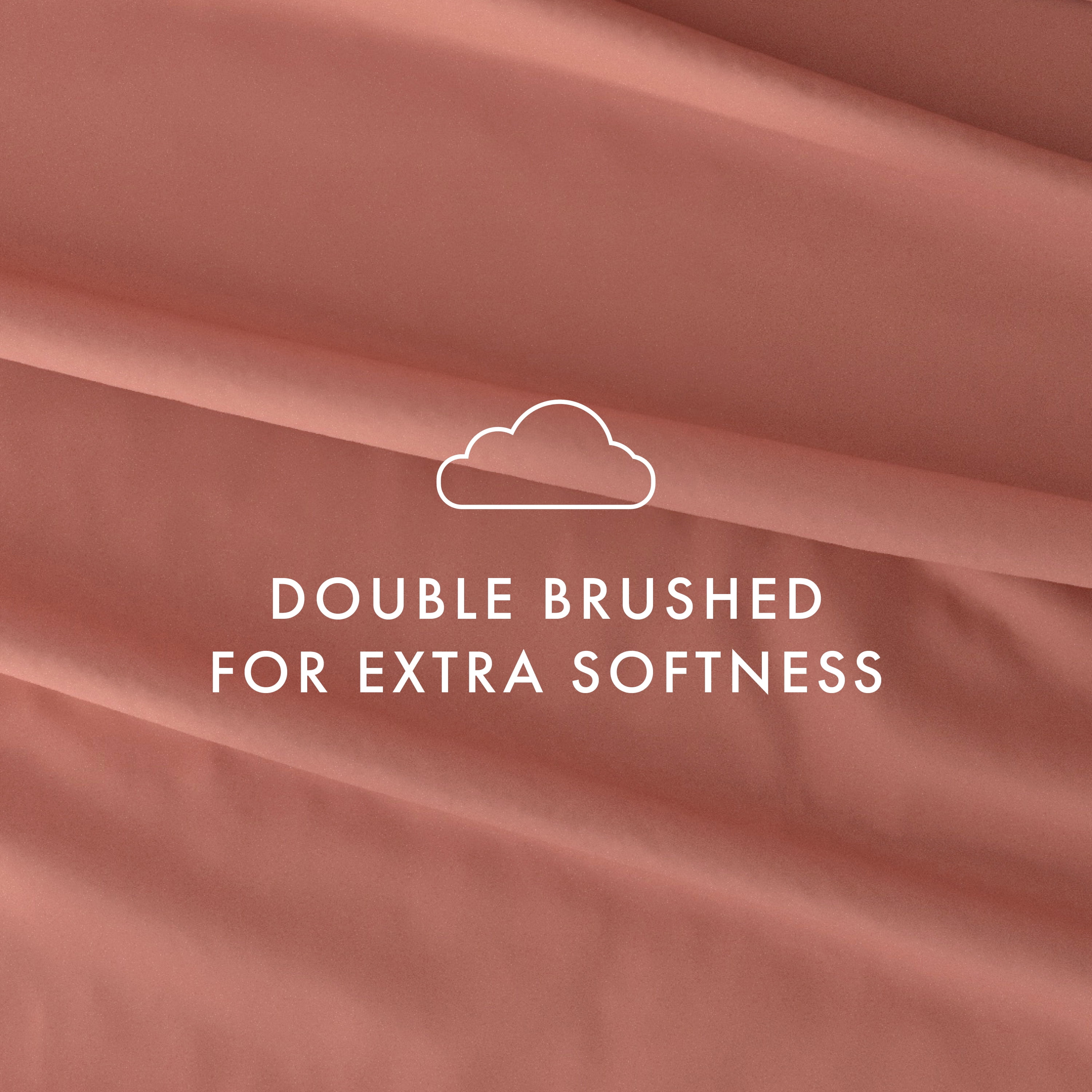 Noble Linens 4 Piece Solid Microfiber Bed Sheet Set, Clay, King
