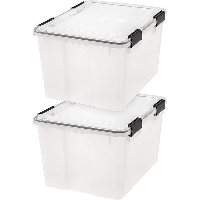 EFISH 46.6 Quart Weathertight Plastic Storage Bin Tote Organizing Container with Durable Lid and Seal and Secure Latching Buck, Size: 19.7 x 15.75 x 11.75