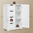 thumbnail image 2 of Yaheetech Wooden Cabinet Storage Unit with 4 Drawers & Cupboard for Bathroom, White, 2 of 7