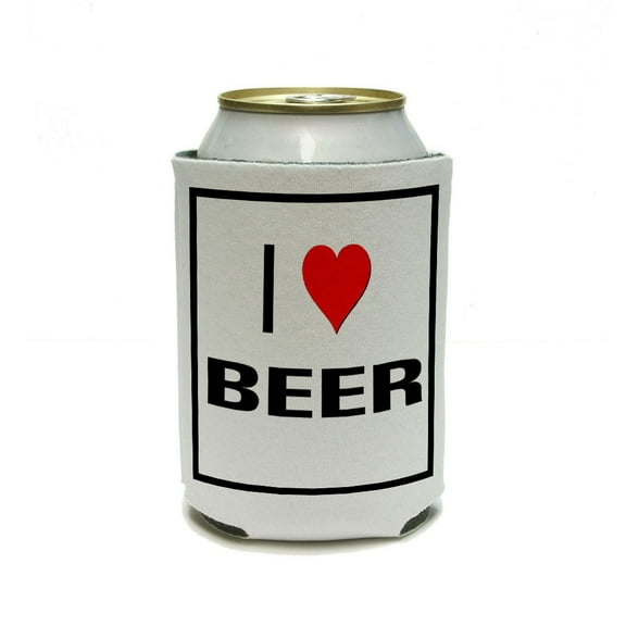 I Love Heart Beer Can Cooler Drink Insulator Beverage Insulated Holder