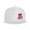 thumbnail image 2 of ZICANCN Valentine Red Heart Bear Baseball Caps, Trucker Hats for Men And Women, Adjustable Breathable Flat Caps, White, 2 of 8