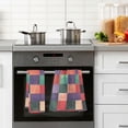 thumbnail image 4 of Yayeee 2 Pack Hand Towels for Bathroom 100% Cotton 16" x 28" Soft Absorbent Kitchen Towel, Red and Purple Plaid Pattern, 4 of 7