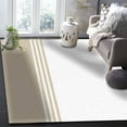 thumbnail image 5 of Area Rug 5'x7' Modern Art Brown White Simple Striped Farmhouse Washable Area Rugs Non Shedding Floor Carpet Rubber Backing Non-Slip Indoor Mats for Living Room Bedroom Kitchen, 5 of 8