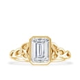thumbnail image 4 of Rosec Jewels Moissanite Emerald Cut Engagement Ring 2 Ct - Celtic Knot Ring for Women - D-VS1 Quality, 14K Yellow Gold, US 9.00, 4 of 8