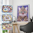 thumbnail image 2 of 5D bricolaje especial en forma de diamante pintura gato noble punto de cruz bordado FLhrweasw Nuevo, 2 of 9