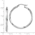 thumbnail image 4 of 925 Sterling Silver Rhodium Plated Women's 2.5mm Twisted Tube Hoop Earrings | 35mm, 4 of 4